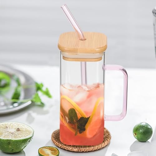 Image of Glass Tumbler with Straw | 300ml Water Sipper with Bamboo Lid | Reusable & Stylish Mug for Juice, Coffee, Milk, Travel & Office (Assorted Color)
