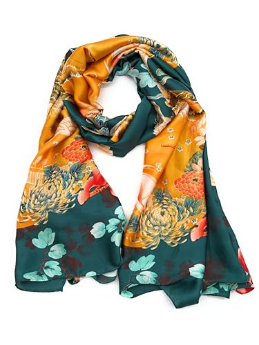 Silk Large 100% Mulberry Scarf - Long Satin Fashion Designer Lightweight Shawl Wrap