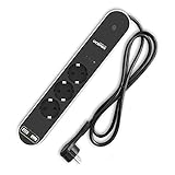 2 puertos USB inteligentes con función de carga rápida: dispone de 2 puertos USB que soportan una salida máxima de 5 V/2,4 A. Estos puertos USB te permiten cargar tu smartphone y otros dispositivos de forma rápida y cómoda.