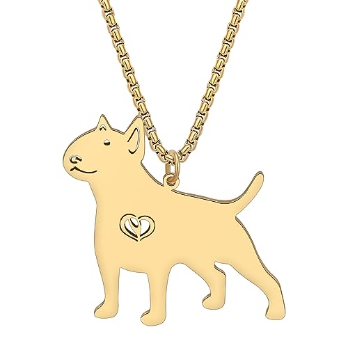 RAIDIN Acero inoxidable lindo perro Perrito Collar para Mujeres Niñas Cachorro Mascotas Colgante Joyería simple regalos para los amantes del perro (Oro-049 Bull Terrier) RAIDIN Acero inoxidable lindo perro Perrito Collar para Mujeres Niñas Cachorro Mascotas Colgante Joyería simple regalos para los amantes del perro (Oro-049 Bull Terrier)
