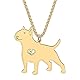 YAYAKO Edelstahl Golden Retriever Hundehalskette Kette Anhänger 18K Gold Halskette Hund Geschenke für Hundeliebhaber Frauen Mädchen (Bullterrier Halskette Vergoldet)