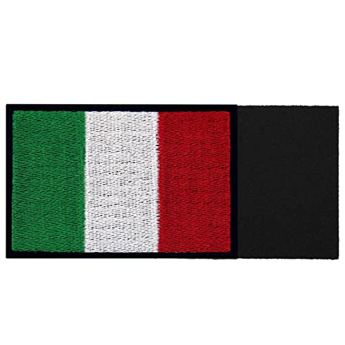 Italy Flag Embroidered Patch Italian National Flag Badge Morale Applique Fastener Hook and Loop IT Emblem