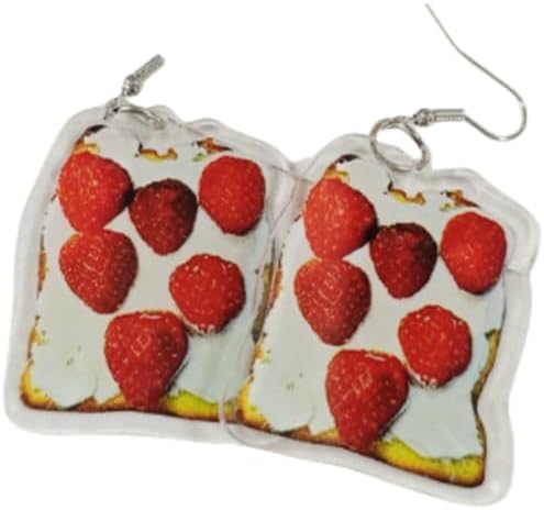 Acrylic Food-Inspired Earrings - Playful Toast, Sushi, and Cake Dangle Earrings for Women, Novelty Fashion Jewelry