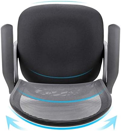 Miniatura 7 de Silla de oficina ergonómica con asiento de malla transpirable, silla de computadora con altura de asiento ajustable y respaldo reclinable,