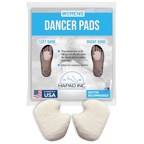 HAPAD Dancer Pads for Women 5/16 (Pack of 1) - Cut-Out Adhesive Dancers Pads for Feet Big Toe Turf Toe Sesamoiditis Relief - Supportive Breathable Comfortable Lightweight Sesamoiditis Pads
