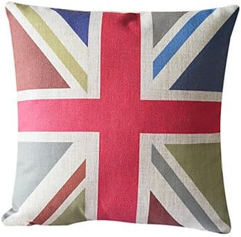Flag Pattern Cotton/Linen Decorative Pillow Cover