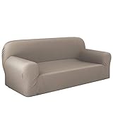 KINDERLEICHTES AUFZIEHEN - Der Sofabezug lässt sich in Sekundenschnelle anbringen: Die Rückseite der elastischen Sofahusse ist durch ein Etikett gekennzeichnet und die Spanngummis (für die 2- und 3-Sitzer) sowie die Schaumstoffstreifen sorgen für optimalen Halt in den Polsterfugen Ihres 3-Sitzer-Sofas