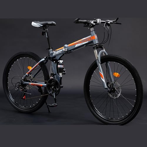 Wmmner Bicicleta Plegable de 26 Pulgadas de Acero Al Carbono para Adultos, Mujeres Y Hombres, con Amortiguación, para Todo Terreno Y Velocidad, Bicicleta de Montaña/E/21 Velocidades