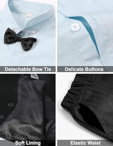 Image of A&J DESIGN 4pcs Baby & Toddler Suit, 12 Months - 5T, Shirt & Pants & Vest & Bow Tie