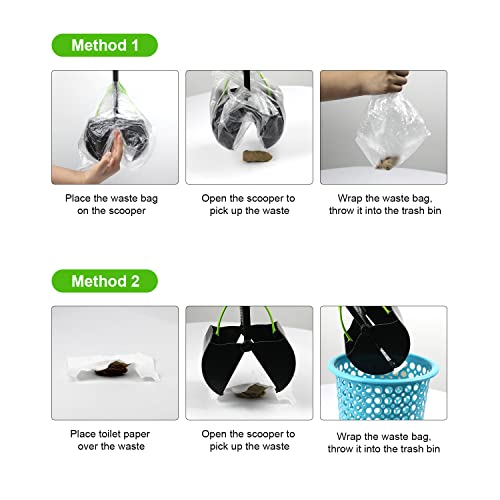 Image of SZHLUX 28 inch Pooper Scooper, Foldable Dog Pooper Scooper with Unbreakable Material and Durable Spring for Grass and Gravel, Green