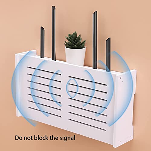 Boîte de rangement murale pour routeur WiFi en support blanc durable - 3