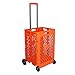 Chariot De Courses Panier De Courses Pliable Chariot De Courses Portable Chariot De Courses Tronc Remorque pour Blanchisserie Livre Bagages Voyage Panier De Courses Vertical (Orange)