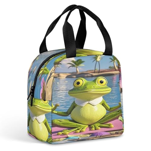 VstaDank Yoga Frog Lunch Box Cooler Bag