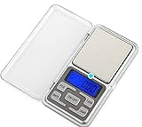  Bascula Precision Digital Profesional, 0.01g-500g, Mini Balanza Cocina Multifunción con Pantalla Led Retroiluminada, Escala de Bolsillo para Alimentos, Joyería, Medicina, Café, Laboratorio