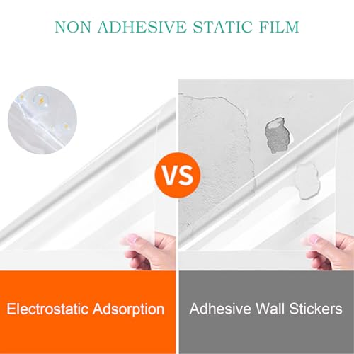 MANMEMU Elektrostatische wandschutzfolie, 60CM × 1000CM Elektrostatische Folie Wand Transparent, Spritzschutz Hund Wandschutz, Statische Folie Wand, Wandschutz für Küche, Möbel, Büro