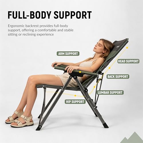 OUTSIDER Silla de Camping Reclinable 3 Posiciones Oversized Verde miniatura 4