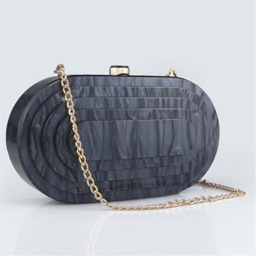 Image of Acrylic Evening Clutch Bag for Women Shell Shape Shoulder Crossbody Bag Glitter Marble Purse Handbag