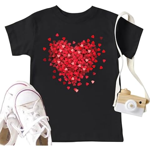 Toddler Girl Boy Valentines Day Shirt Cute Love Heart T-Shirts Kids Valentine's Day Shirts 5T Cover