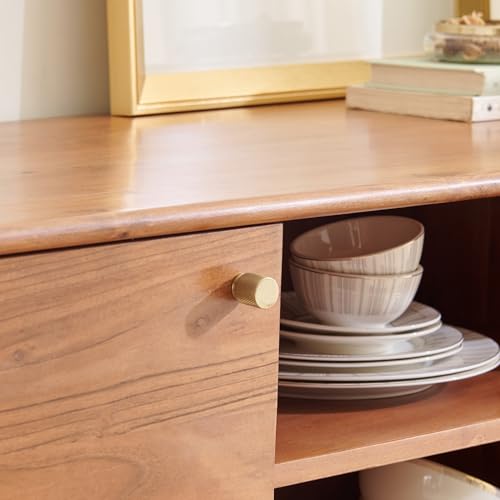 Image of Home Centre | Amanda Acacia Wood Sideboard | Storage Cabinet for Home | Brown | 1 Year Warranty