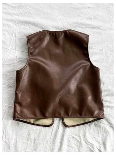 Verdusa Women's Western Leather Cowgirl Vest Bow Tie Front Sleeveless Lightweight Jacket Outerwear2