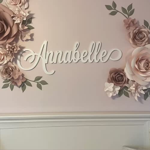 Cartello personalizzato in legno con nome personalizzato – Font Baby Name Sign per cameretta e decorazione da parete – Decorazione da parete in legno dipinto