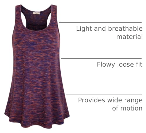 Image of Cestyle Womens Sleeveless Scoop Neck Flowy Loose Fit Workout Shirts Racerback Long Tank Tops