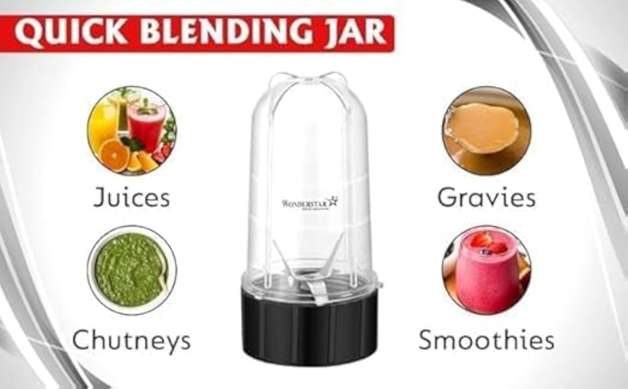 Bullet Mixer Grinder Replacement Jar Set with Stainless Steel Blades
