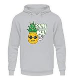 Generisch Chill ma bekiffte Ananas mit Joint Cannabis THC Kiffer Pulli Hanf - Unisex Kapuzenpullover Hoodie -M-Sportgrau Heather
