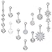 Produktbild Bauchnabelpiercings, 11PCS 316L Chirurgenstahl CZ Bauchnabelpiercings mit Dangle Zirkonia Curved Piercing Schmuck Barbells für Frauen Mädchen (12 Stück)