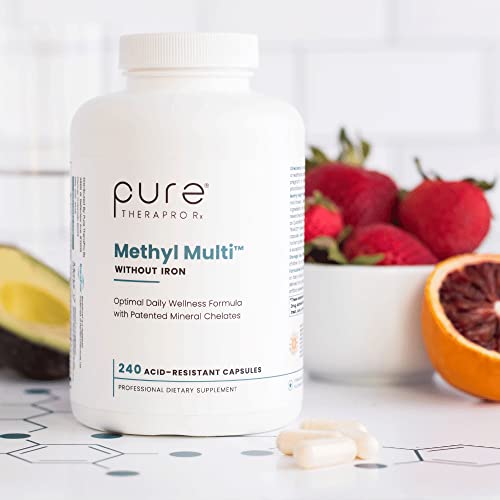 Methyl Multi Without Iron - 240 Vegetable Capsules | This Vegan Formula Features Activated Vitamin Cofactors And Folate As Quatrefolic® (5-Mthf) | Patented Albion Traacs Chelated Mineral Complexes #TOP3