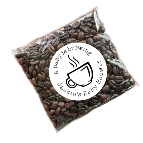 Baby Shower Favor, 20 Bags & Stickers - Baby is Brewing, Coffee Bean or Tea Gift Bags