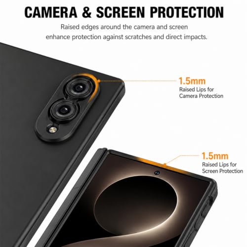 Image of TechTrendz Hard PC Ultra Slim Matte Case for Samsung Galaxy Z Fold 8,Shockproof Anti Scratch Protective Cover with Wireless Charging Compatible with Z Fold 8 5G (Black)