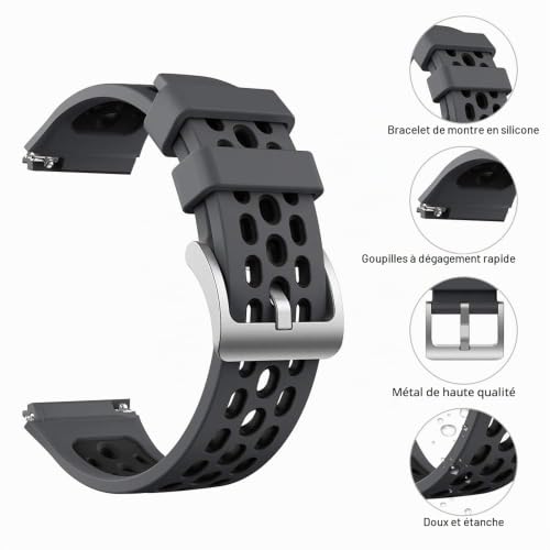 Songsier Bracelet Compatible avec Huawei Watch GT2e, Bracelet de Remplacement en Silicone Souple étanche pour Le Sport Uniquement pour Huawei Watch GT2e – vue 3