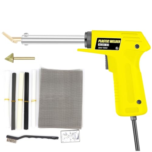 Yominerr Kit de Soldadura de Plástico de 100 W A 30 W, Kit de Soldador de Plástico para Parachoques de Automóvil, Tablero de Instrumentos, con Accesorios, ENCHUFE UE