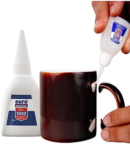 Euro Master 2x20gr Strong Super Glue All Purpose, Super Fast, Thick & Strong Adhesive Cyanoacrylate Glue Gel for Hard Plastics, DIY Craft, Ceramics, Frame,Leather, Metal and Many More