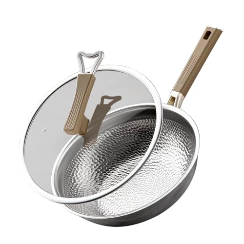 Wok de Titanio 32 cm con Tapa, Sin Revestimiento miniatura 1