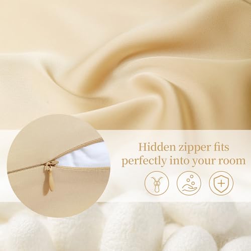 Mulberry Silk Body Pillow Cases with Hidden Zipper,Champagne Gold - image 5