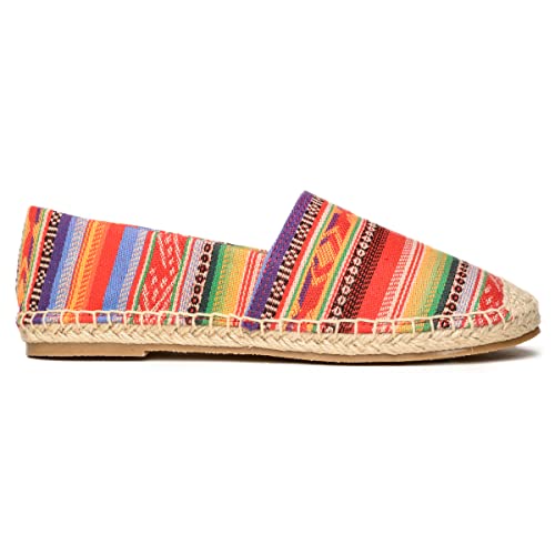 Image of Minnetonka Women's Pam Espadrille - Handcrafted with Microsuede Fabric Lining, MinnFLEX Rubber Outsole, Elastic Gore, Patterned Fabric Upper, and Cushion Insole
