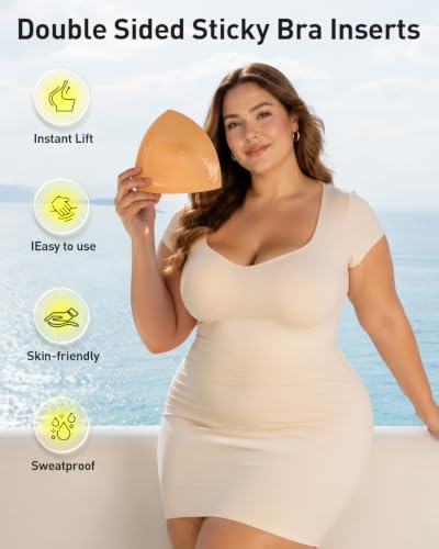 Image of Niidor Large Size Bra Inserts,Double Sided Sticky Bra Pads Inserts for D+ Cups