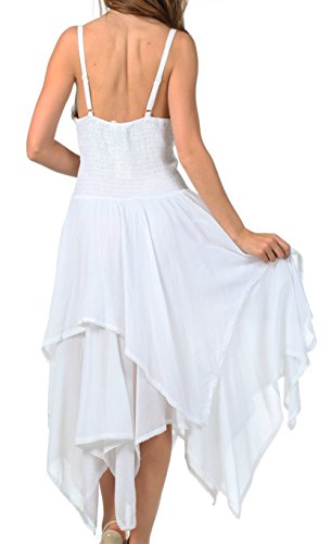 Image of Sakkas Lady Mary Jacquard Corset Style Bodice Lightweight Handkerchief Hem Dress