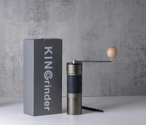 【Gray】KINGrinder K6 Manual Coffee Grinder Straight Handle Stainless Burr - 2