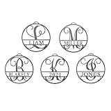 ROCC RUSTED ORANGE CRAFTWORKS CO. Circle Monogram Ornaments - 5 Pack- 4' Custom Name Ornament with...