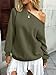 EasyGala Womens Fleece Lined Trendy Sweatshirt Off Shoulder Long Sleeve Pullover Going Out Top Oversized Work Shirt Basic Slouchy Winter Clothes 2026 Army Green Medium