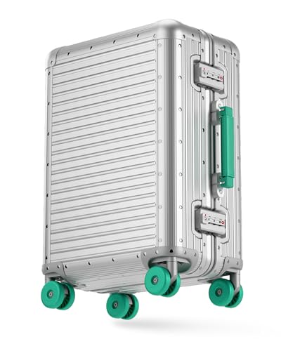 Varyleap All Aluminum Carry On Luggage 22x14x9 Airline Approved Zipperless Aluminum Suitcase Hard Shell Carry On Luggage with TSA Lock Spare Wheels. (Silver 20inch)
