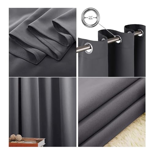 Cortinas opacas con aislamiento térmico y diseño de ojales insonorizadas para un máximo bloqueo de luz, perfectas para dormitorio, sala de estar y cine en casa