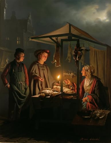 Affiche décorative le vendeur de jeux Petrus Van Schendel pour salon et chambre