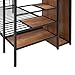 Harper & Bright Designs Metal Bunk Bed with Stairs and Wardrobe, Twin Over Twin Bunk Bed Frame with Storage Ladder, for Kids Teens Adults, Black