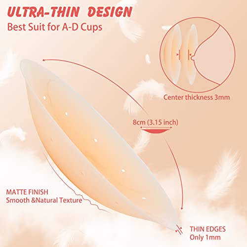 Prochain Nipple Cover For Women Reusable, 2 Pairs Adhesive Silicone Nipple Covers, Breathable Nipple Pasties, Ultra-Thin And Invisible Pasties Nipple Covers White #TOP1