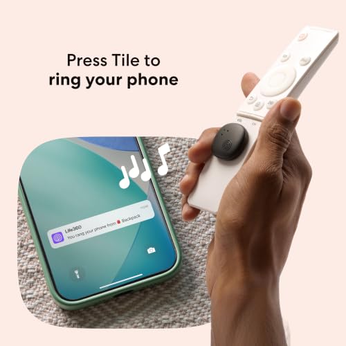 Image of Life360 Tile Sticker - Small Bluetooth Tracker, Remote Finder and Item Locator for Bikes, Glasses and More. Both iOS and Android Compatible. Phone Finder. 1-Pack (Black)