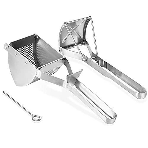 Heavy Duty Potato Ricer, Stainless Steel Potato Masher and Ricer, Press and Mash Potato Ricer Strainer for Baby Food Potatoes, Fruits, Vegetables, Best for Halloween Thanksgiving Day Christmas Gift - Thumbnail 6